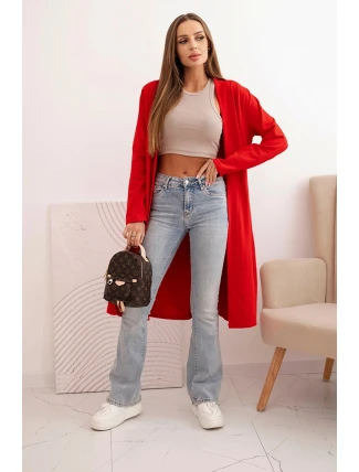 Dámský bavlněný cardigan 69522 červený - Kesi