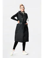 Dlouhá černá dámská prošívaná vesta (JIN219) Dlouhá černá dámská prošívaná vesta (JIN219)
