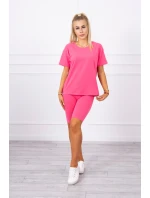 Set top+legíny fuchsiová