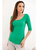 Halenka s kulatým výstřihem zelená