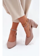 Kožené Lodičky Na Podpatku Maciejka K6816-04 Béžové Kožené Lodičky Na Podpatku Maciejka K6816-04 Béžové