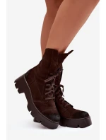 Dámské workery Z Naturalnego Zamszu Zazoo 976 Čokoládové Dámské workery Z Naturalnego Zamszu Zazoo 976 Čokoládové