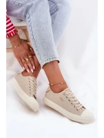 Dámské plátěné tenisky Big Star – béžové Dámské plátěné tenisky Big Star – béžové
