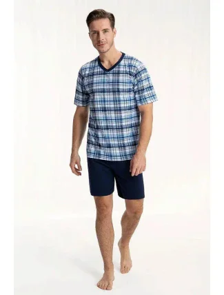 Pánské pyžamo 793 4 Tmavě modrá vzor mix - Luna Pánské pyžamo 793 4 Tmavě modrá vzor mix - Luna