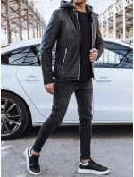 Pánská kožená bunda černá FashionStreet TX4277
