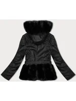 Černá dámská bunda ramoneska s kapucí J Style (11Z8077)