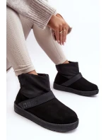 Ocieplené sněhule na platformě černé Big Star MM274151