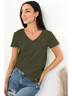 Dámské tričko Serek s krátkým rukávem hnědé - Off Pink