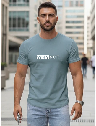 Pánské streetwearové tričko s klasickým potiskem petrol FashionStreet NX5122R Pánské streetwearové tričko s klasickým potiskem petrol FashionStreet NX5122R