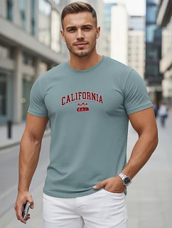 Pánské bavlněné tričko s potiskem „California petrol“ od FashionStreet NX5140R