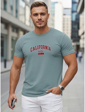 Pánské bavlněné tričko s potiskem „California petrol“ od FashionStreet NX5140R Pánské bavlněné tričko s potiskem „California petrol“ od FashionStreet NX5140R