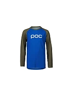 Cyklistické tričko POC Y's Essential MTB LS Jersey, modrozelené