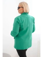 Dámská sako Plus Size bez zapínání s podšívkou XL/2XL zelená Dámská sako Plus Size bez zapínání s podšívkou XL/2XL zelená