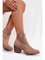 Dámské kovbojky HY61-8012 béžové - S.Barski Dámské kovbojky HY61-8012 béžové - S.Barski