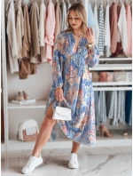 LILOVIE květinové maxi šaty jedné velikosti světle modré FashionStreet EY2570