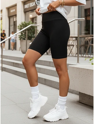 Dámské sportovní kalhoty s elastickým pasem, černé, FashionStreet SY0563 Dámské sportovní kalhoty s elastickým pasem, černé, FashionStreet SY0563