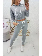 Sada s potiskem pistole šedá