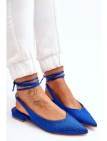 Vázané Baleríny S Kamínky Modre Mavis