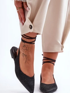 Ženy Tkanicí Baleríny Ozdobené Pytlíky Černé Jange