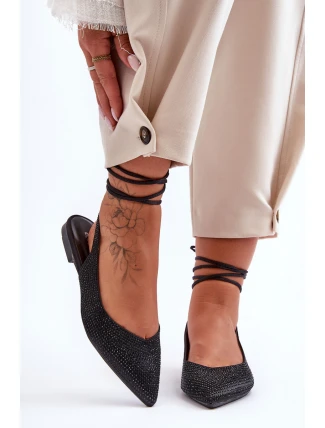 Ženy Tkanicí Baleríny Ozdobené Pytlíky Černé Jange