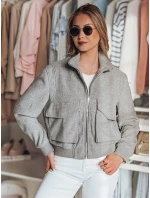 Dámská přechodná oversize bunda bomber LUMINA šedá FashionStreet TY4792