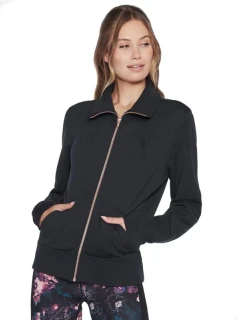 Skechers Mikina bez kapuce Skechcloud Jacket WJA288-BLK Black L