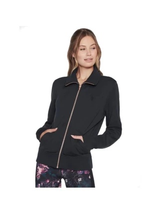 Skechers Mikina bez kapuce Skechcloud Jacket WJA288-BLK Black L