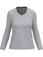 Kariban K 382 Dámské tričko do V s dl. rukávem 20.K382 oxford grey