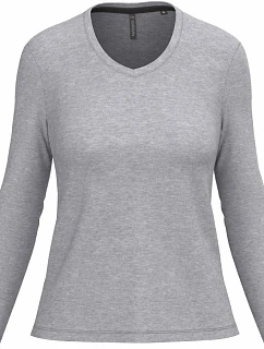 Kariban K 382 Dámské tričko do V s dl. rukávem 20.K382 oxford grey