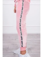 Love velur set pudrově růžový