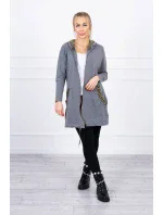 Mikina s ozdobnou páskou grafitová