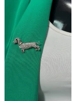 Brož Pes A-2-21-6 stříbrná barva