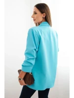 Sako s klopami elegantní tyrkysové