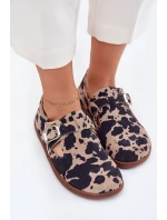 Semišové Polobotky Barefoot Dámské S Přezkou Patches Zazoo N1261 Hnědo-Bežové Semišové Polobotky Barefoot Dámské S Přezkou Patches Zazoo N1261 Hnědo-Bežové