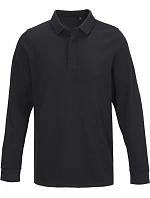 NEOBLU Owen LSL Men Pánské těžké piqué polo s dlouhým rukávem 24.4396 deep black