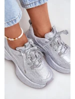Dámské tenisky zdobené krystaly stříbrné Porrot