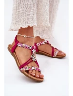 Dámské Plážové Sandály S Pletenými Pásky A Přezkami Artiker Fuchsie 56C1314