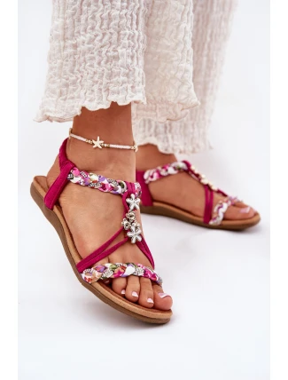 Dámské Plážové Sandály S Pletenými Pásky A Přezkami Artiker Fuchsie 56C1314