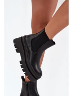 Zateplené dámské chelsea boty na platformě černé Ismira Zateplené dámské chelsea boty na platformě černé Ismira