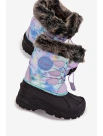 Dětské sněhule pro dívky s kožíškem a stahovák Lee Cooper LCJ-25-10-3778 Fialové