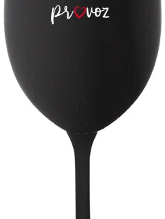 TATÍNEK MIMO PROVOZ - černá sklenice na víno 350 ml