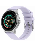 Dámské chytré hodinky GRAVITY GT12-6 Fialový silikonový řemínek + stříbrný náramek Dámské chytré hodinky GRAVITY GT12-6 Fialový silikonový řemínek + stříbrný náramek