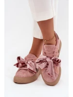 Dámské tenisky s semišovou mašlí růžové Ashlyn
