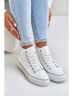 Zateplené Dámské Tenisky Na Platformě Bílé Zateplené Dámské Tenisky Na Platformě Bílé