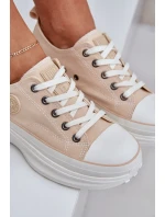 Dámské tenisky na masivní podešvi Big Star – béžové