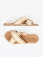 Zajímavé hnědé  nazouváky dámské na plochém podpatku