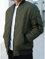 Pánská prošívaná bunda bomber zelená TX2216
