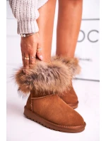 Dámské Kožené Sněhule S Kožešinou Camel Alexa Dámské Kožené Sněhule S Kožešinou Camel Alexa