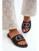 Dámské Ploché Žabky S Cekulemi S.Barski KV27-052 Černé
