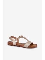 Dámské Plné Sandály S Pásky S.Barski KV51-120 Zlaté